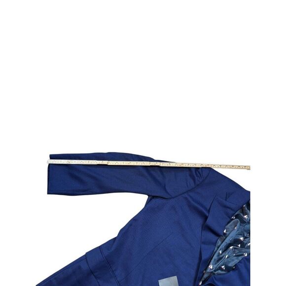 NWT Mens Tailored Fit Navy Blazer With Sailboat Pattern Lining & Button Cu - Picture 14 of 16